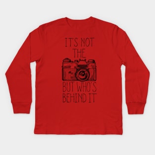 Camera black ink Kids Long Sleeve T-Shirt